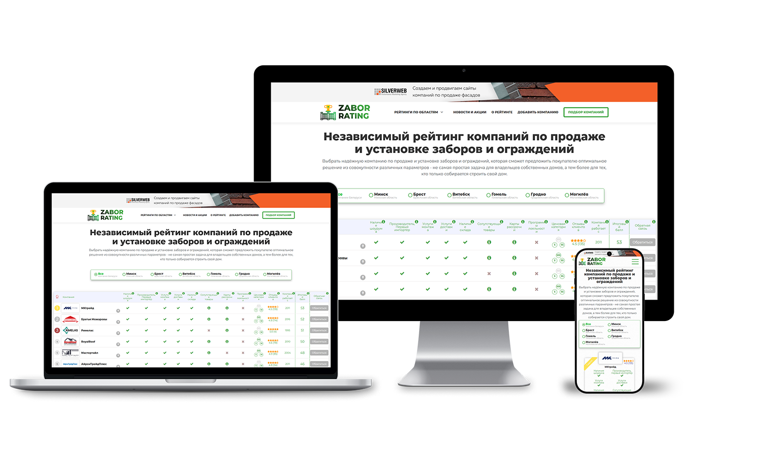 Кейс по разработке сайта для рейтинга компаний по продаже и установке заборов и ограждений